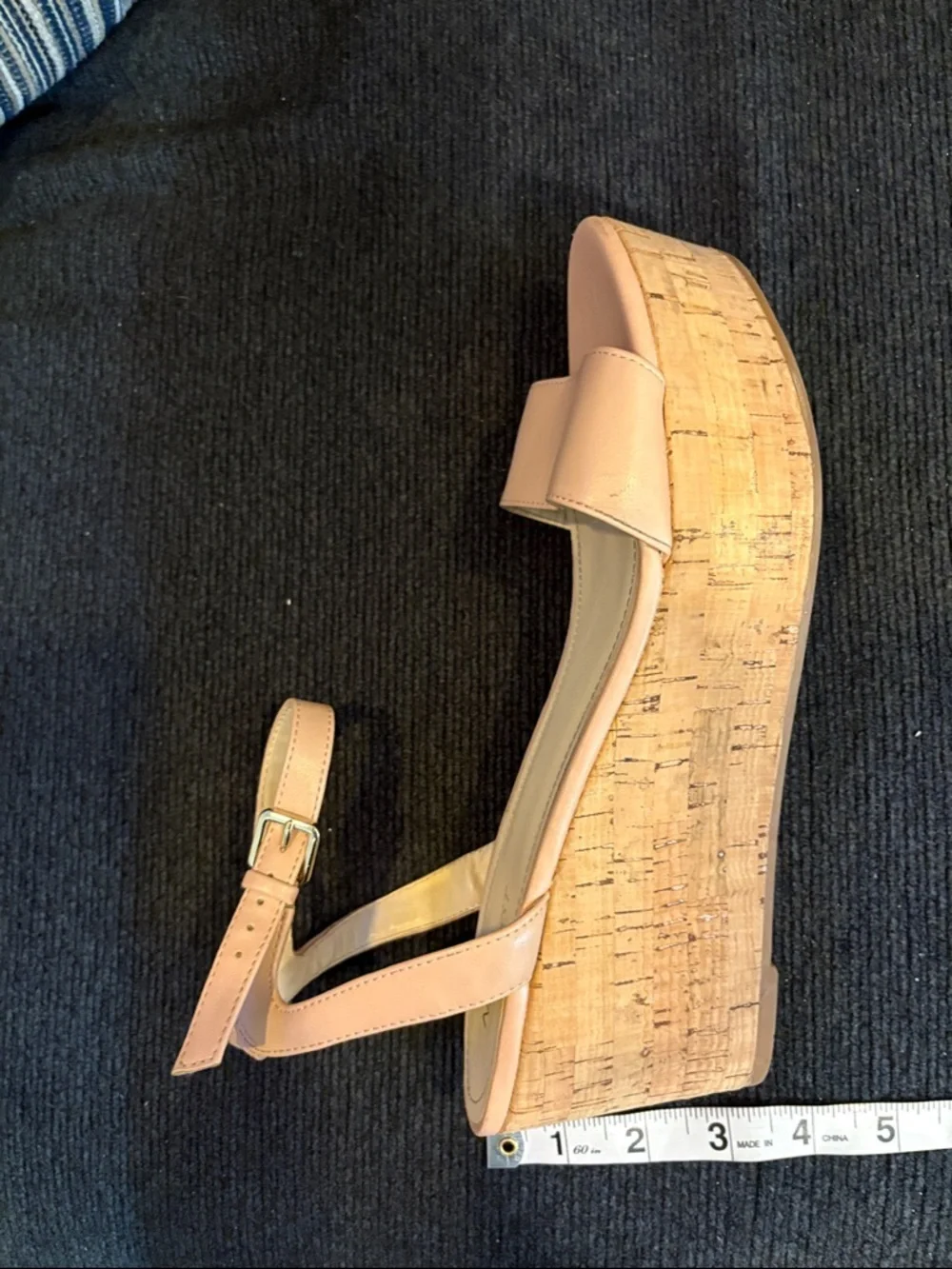 Nine West Pale Pink Ankle Strap Wedge Sandal-Size 10